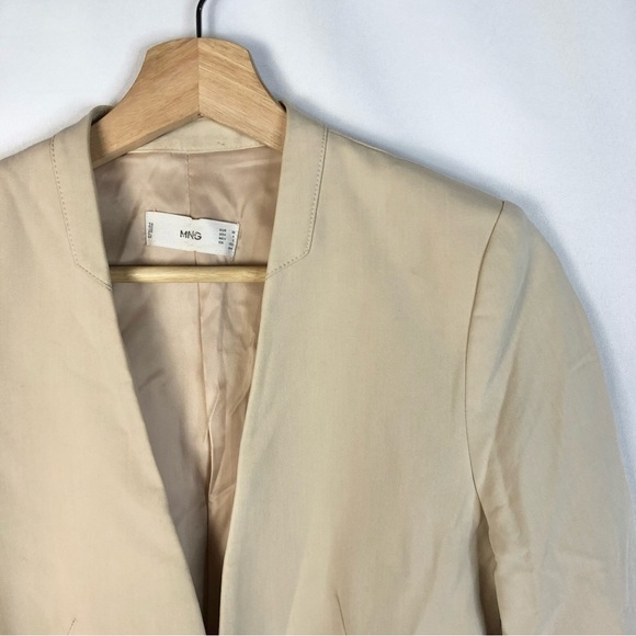 MNG Mango Cream Clasp Front Blazer Jacket 4 - Picture 3 of 3